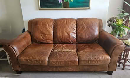 Photo of free Leather 3 seater DFS sofa. (Henly's Corner N3) #1