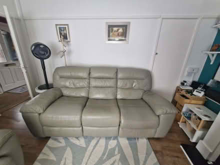 Photo of free Grey leather recliner 3 seater, USB port (Bliss Gate DY14) #3