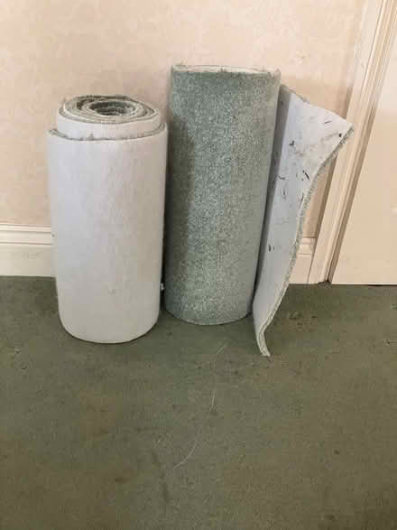 Photo of free Two Offcuts Pale Sage Green Carpet (Stock CM4) #1