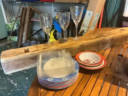 Photo of free Plastic picnic plates, bowls and three plastic glasses. (Witherslack LA11) #1