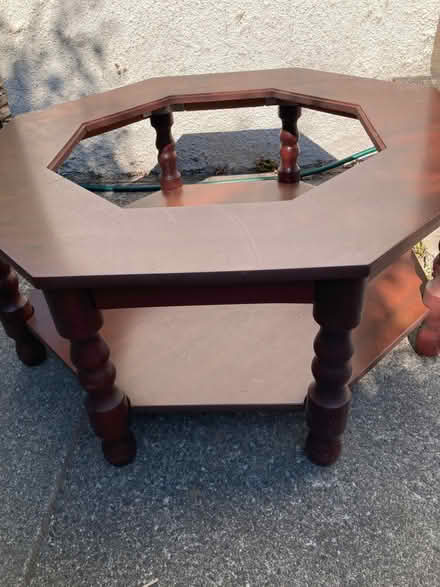 Photo of free Octagonal, dark wood coffee table (Maxwelltown DG2) #2