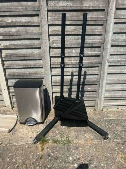 Photo of free Scrap metal-broken bin and tv stand (Watford WD24 Tudor) #1