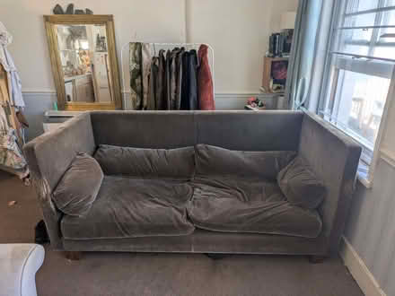 Photo of free Velvet sofa (Worthing BN11) #1