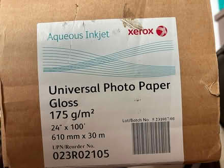 Photo of free Unopened 30m roll gloss photo paper (Exwick EX4 2) #2