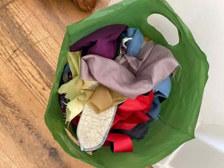Photo of free bag of remnants of coloured mixed fabrics (Broadwater BN14) #1