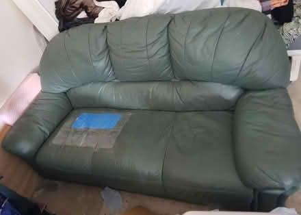 Photo of free Green 3 Seater Sofa Faux Leather (Hanworth TW13) #3