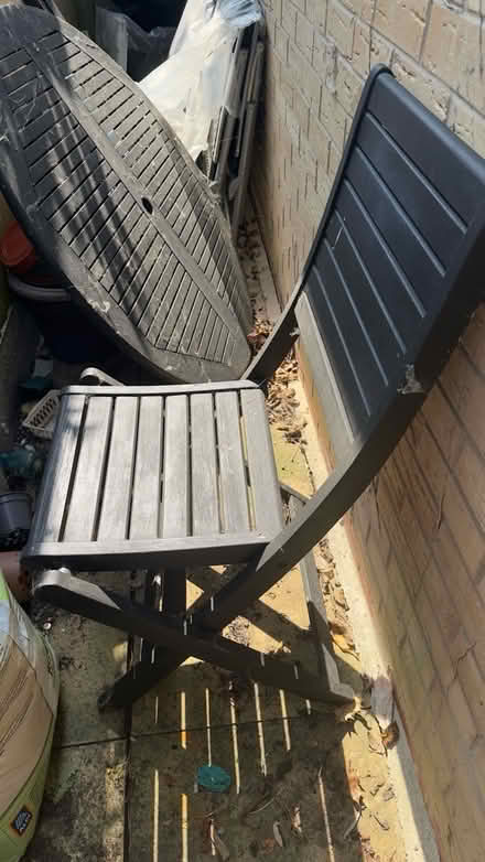 Photo of free Folding garden table and one chair (HG5 Knaresborogh) #2