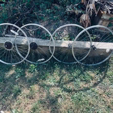 Photo of free 4 old 26” bike wheels (Warden Hill GL51) #1