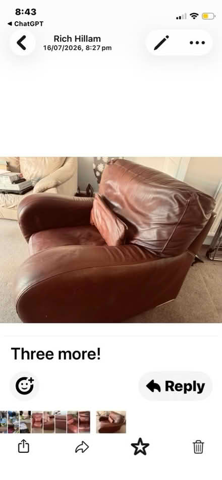 Photo of free German Leather Klaussner Chairs (Gl52 6yb) #3