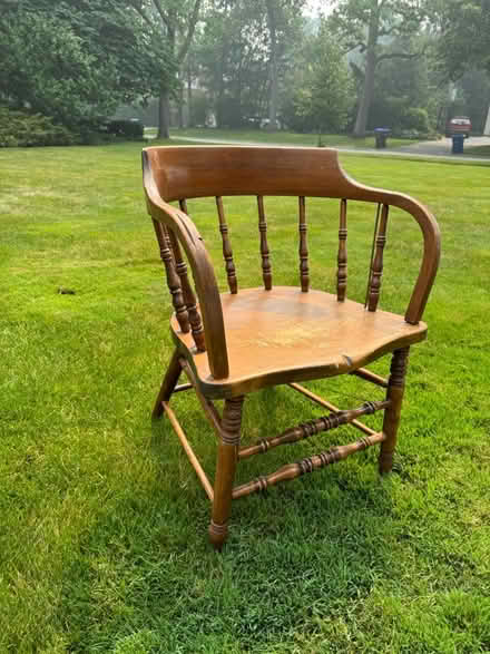 Photo of free Antique captain’s chair (3 houses E of Sheridan Rd) #1