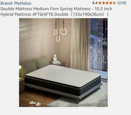 Photo of free Mattelux Mattress 4FT6 Double(135x190x26cm) (Ealing W5) #1
