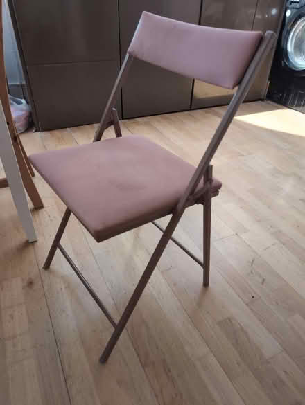 Photo of free 2 Velvet folding chairs (Stockwell/Clapham North SW9) #1