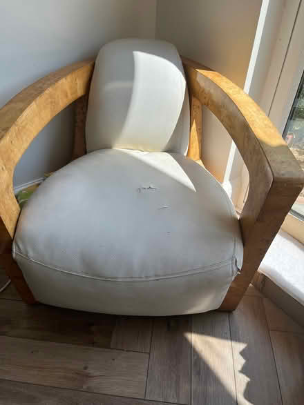 Photo of free Wooden and leather club chair (Bromley BR2) #1