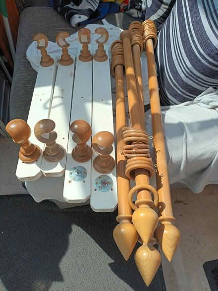 Photo of free 4 matching small curtain poles (Melksham) #1