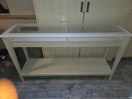 Photo of free White Console Table with Glass Top (Cumbernauld G67) #1