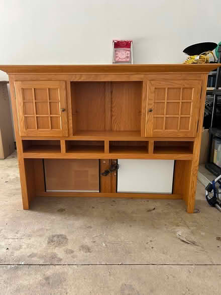 Photo of free Large oak desk with hutch (Northeast) #2