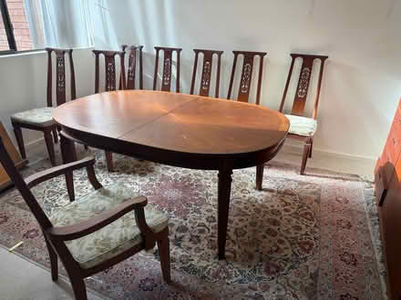 Photo of free Expanding Teak table 8 chairs (Narrabeen War Vets home) #1