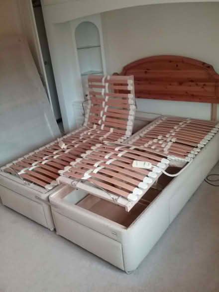 Photo of free Tempur king size bed frame with adjustable slats and drawer (Four Crosses SY22) #1