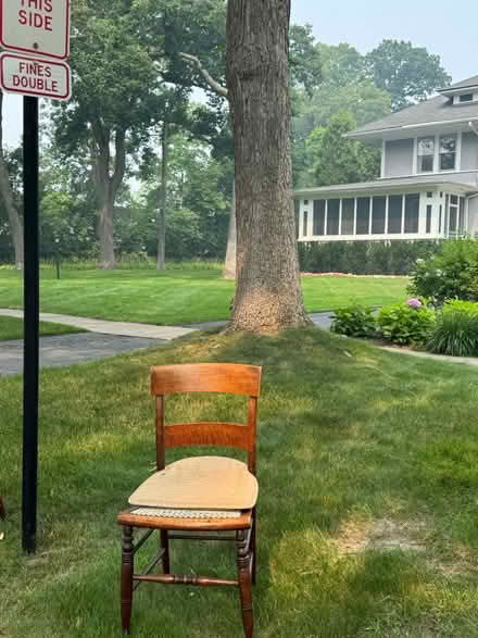 Photo of free Antique wooden chair beautiful wood (3 houses E of Sheridan Rd) #4