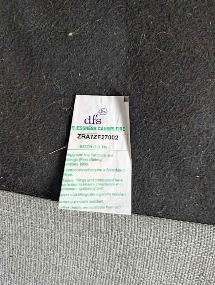 Photo of free DFS Grey Fabric Sofa, Armchair & Footstool (Craigleith EH4) #3