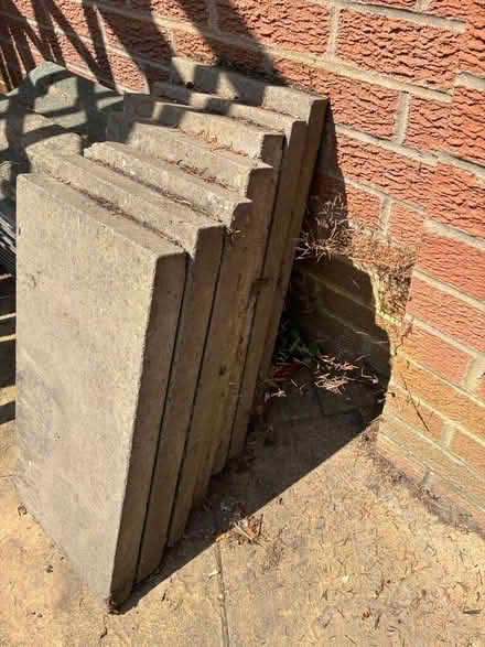Photo of free Seven half garden slabs 30x60cm (Dorridge/Bentley Heath) #1
