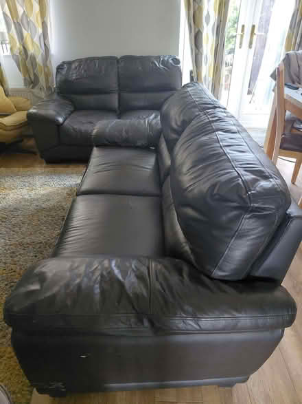Photo of free Brown leather sofa (Camp Hill CV10) #2