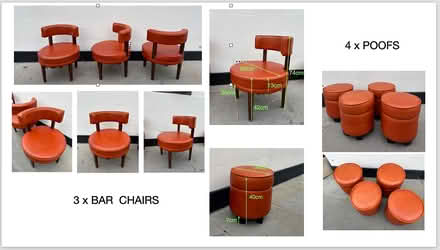 Photo of free Leather bar chairs & poofs (W8 6AP) #1