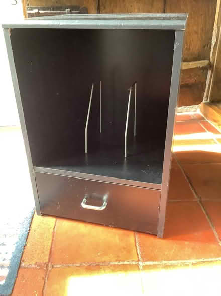 Photo of free Black bedside cabinet/magazine rack/LP rack (Kidlington OX5) #1