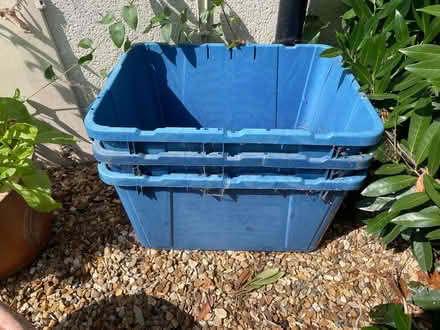 Photo of free 3 x Blue Plastic Boxes (Oxley Park MK4) #1