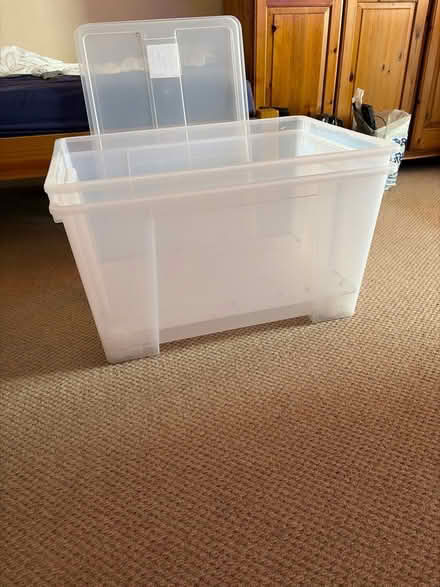Photo of free 2 ikea large storage boxes with lids (Rosemount AB25) #1