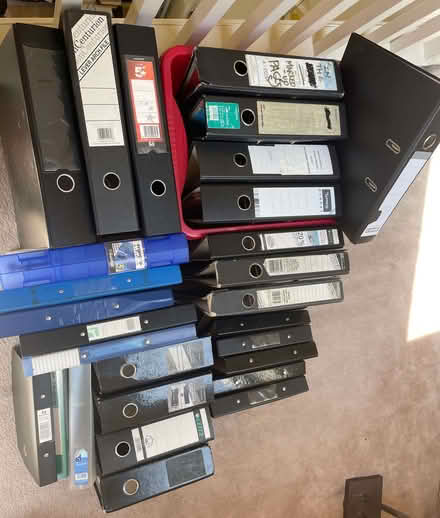 Photo of free Assorted lever arch & ring binder files (Foolscap, A4, A5) (Streatham SW16) #1