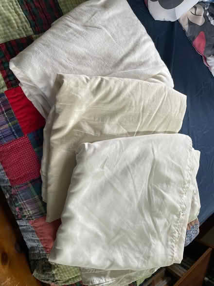 Photo of free 3 queen size flat sheets (Wedgwood) #1
