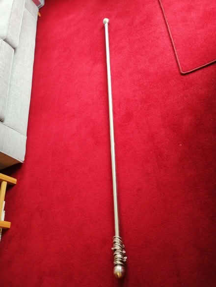 Photo of free Brushed steel curtain poles including finials and 20 curtain (Chapel Park NE5) #1