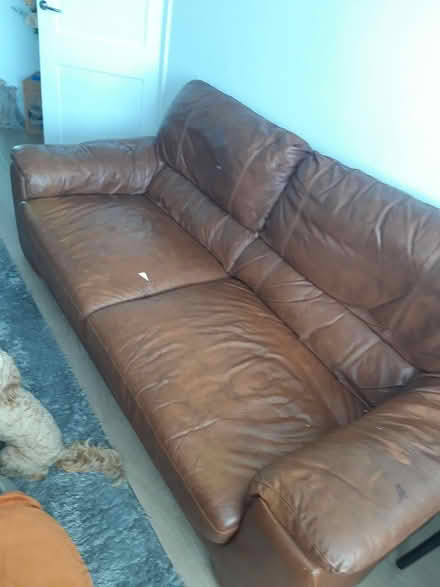 Photo of free 2 leather sofas (Mossley) #1