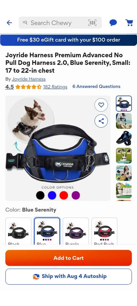 Photo of free Joyride dog harness - small (Erie) #1