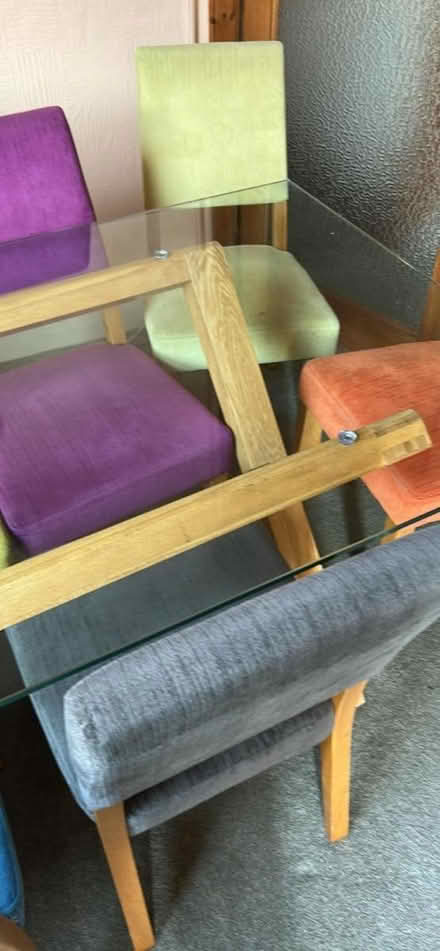 Photo of free Large glass table and 6 chairs (Falkirk FK1) #1