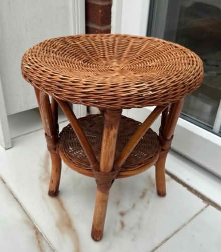 Photo of Small rattan cane round or square side table (Totley S17) #1