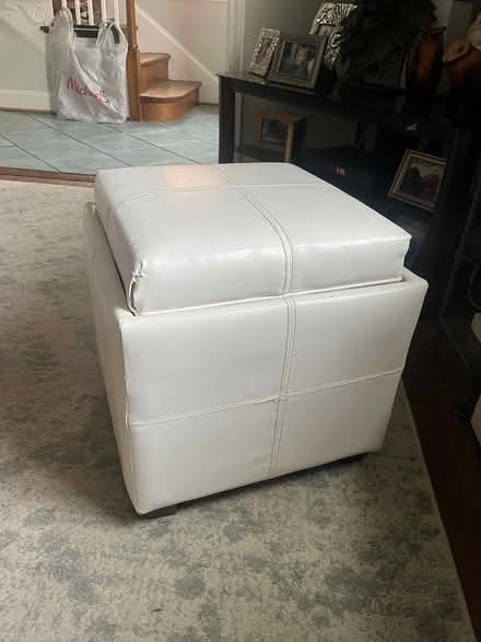 Photo of free Small Faux leather ottoman (Chevy Chase DC) #1