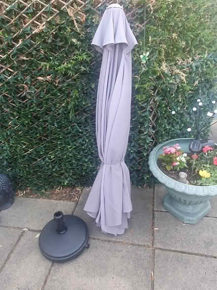 Photo of free Parasol and plastic stand (Elstow MK42) #1