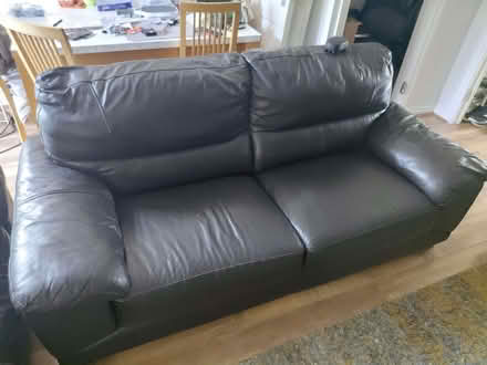 Photo of free Brown leather sofa (Camp Hill CV10) #1