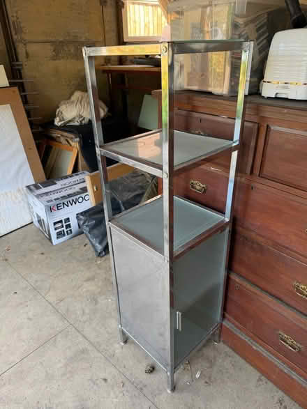 Photo of free Chrome & Glass shelves/stand (Formby L37) #1