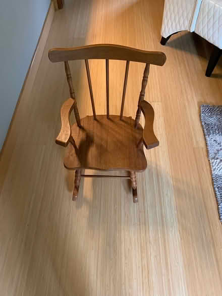 Photo of free Child's wooden rocking chair (Shoreline) #1
