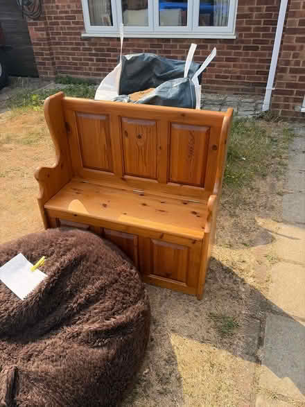 Photo of free Pine bench with storage (Loudwater HP10) #1