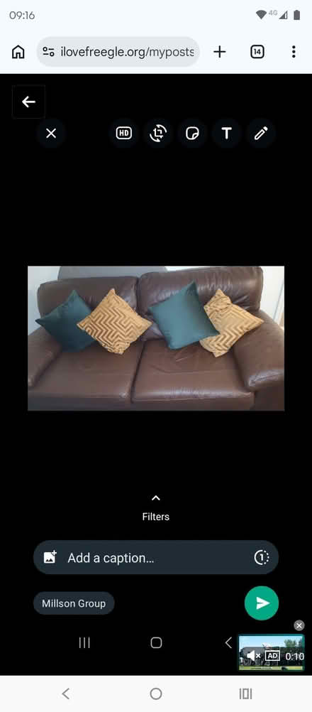 Photo of free Brown leather sofa - 2 seater (Clipstone LU7) #1