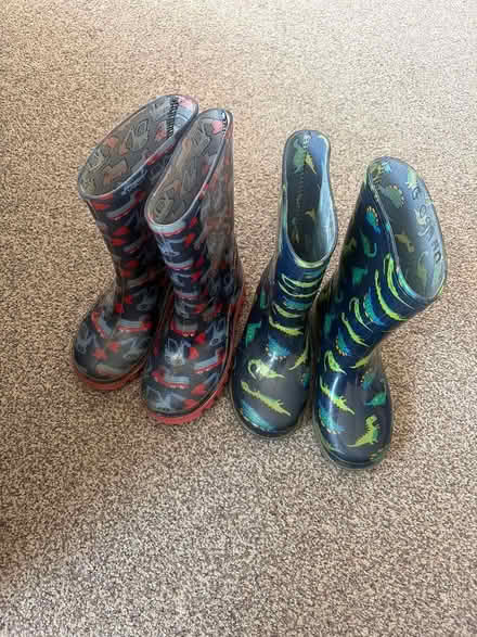Photo of free 2 pairs (size 10) kids wellies (TN35 Ore) #1