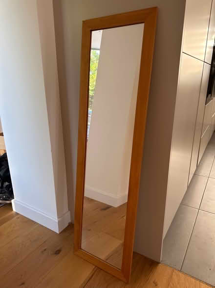 Photo of free Full length mirror with pine frame (Littleham EX8) #1