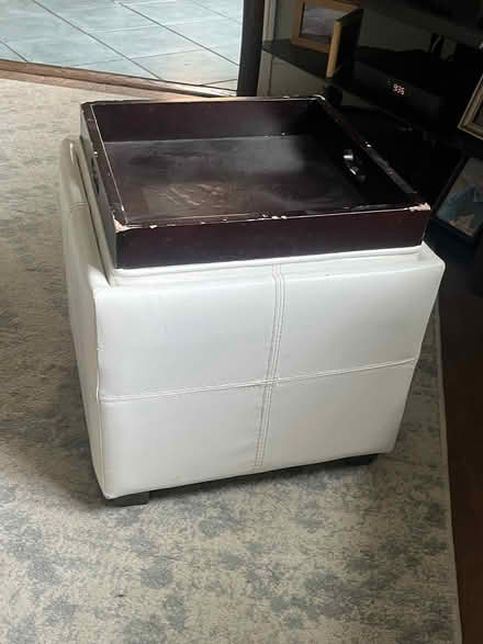 Photo of free Small Faux leather ottoman (Chevy Chase DC) #2