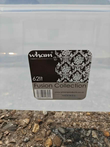 Photo of free 4 x Wham 62l plastic crates (Hurst Park, Molesey KT8) #1