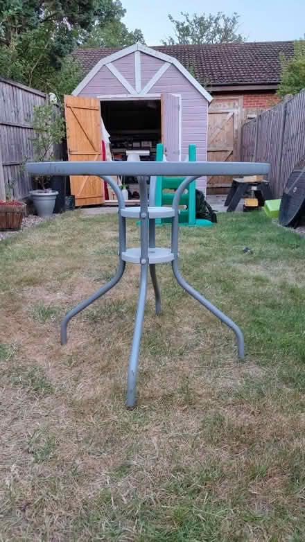 Photo of free Circular glass-topped garden table (Harborne B17) #2