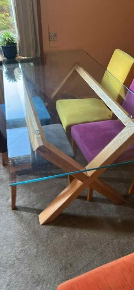 Photo of free Large glass table and 6 chairs (Falkirk FK1) #2